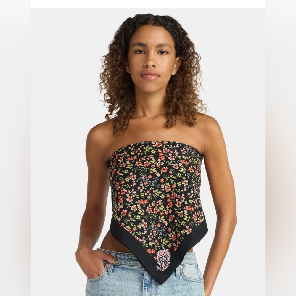 No Boundaries Black Floral Scarf